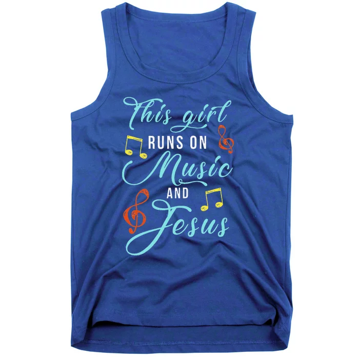 Jesus & Music Christian Musical Theme Girl Design Tank Top