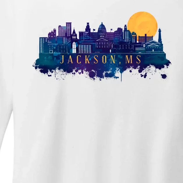 Jackson Mississippi City Womens CVC Long Sleeve Shirt