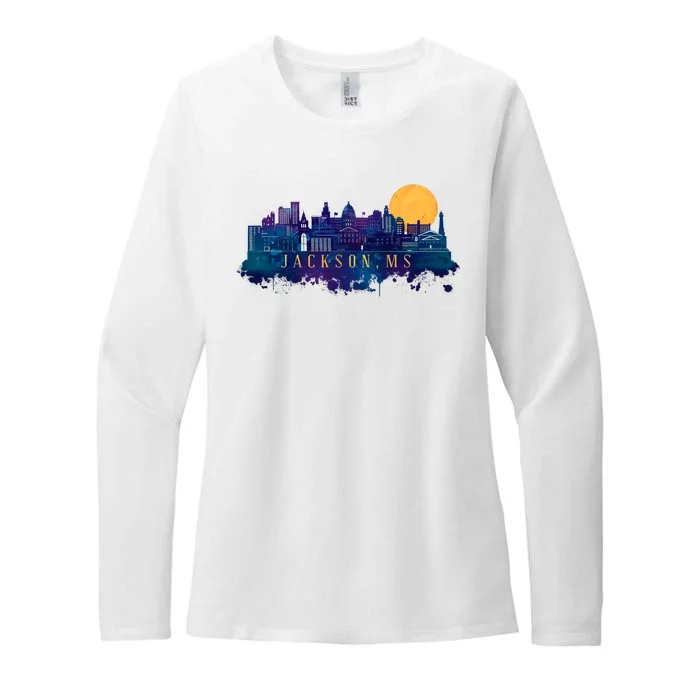 Jackson Mississippi City Womens CVC Long Sleeve Shirt