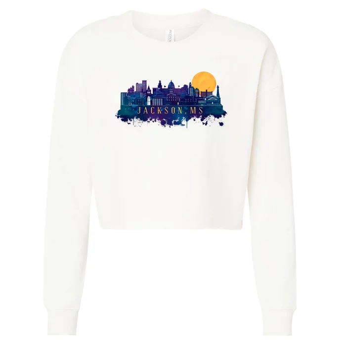 Jackson Mississippi City Cropped Pullover Crew