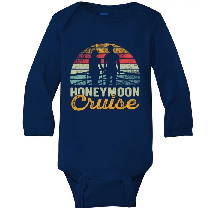 Just Married Couples Matching Honeymoon Cruise Gift Baby Long Sleeve Bodysuit