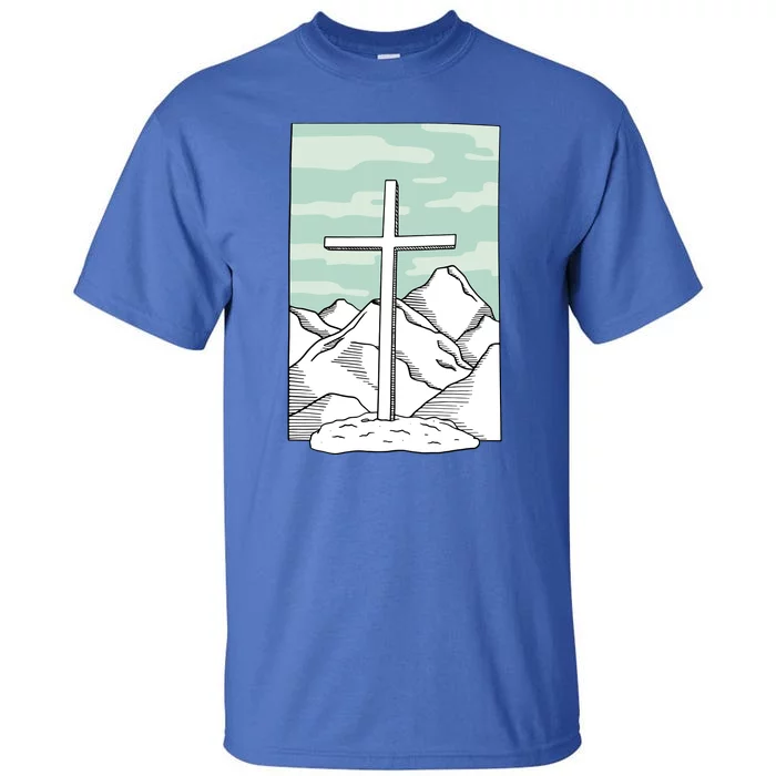 Jesus Mountain Cross Tall T-Shirt