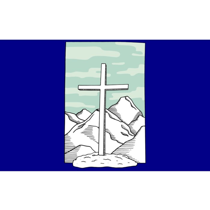 Jesus Mountain Cross Bumper Sticker