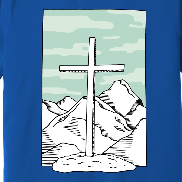 Jesus Mountain Cross Premium T-Shirt