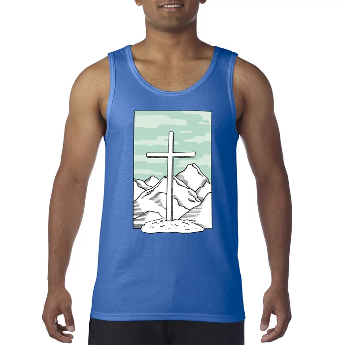 Jesus Mountain Cross Tank Top