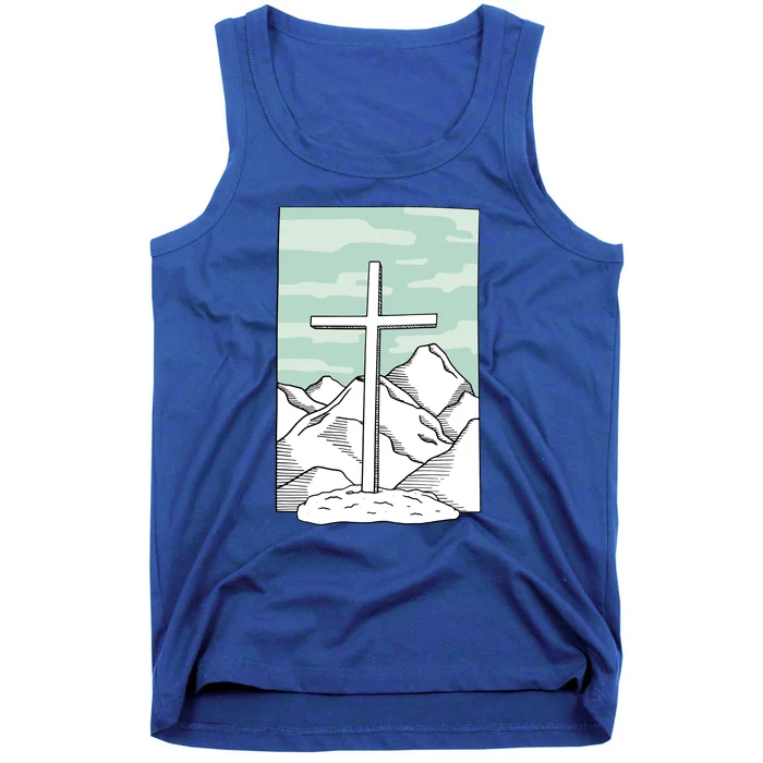 Jesus Mountain Cross Tank Top