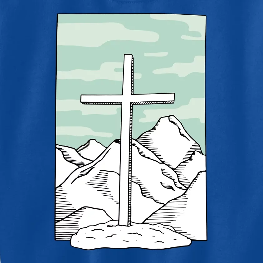 Jesus Mountain Cross Kids Sweatshirt