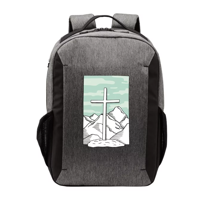 Jesus Mountain Cross Vector Backpack