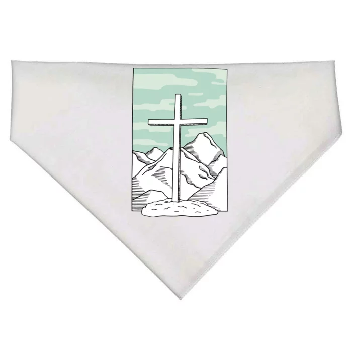 Jesus Mountain Cross USA-Made Doggie Bandana