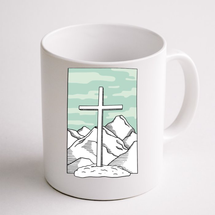 Jesus Mountain Cross Front & Back Coffee Mug