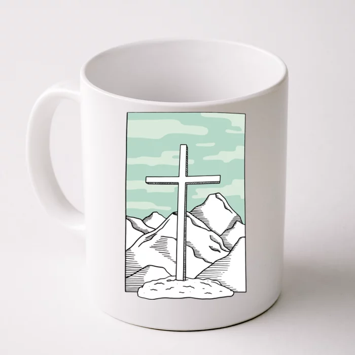 Jesus Mountain Cross Front & Back Coffee Mug