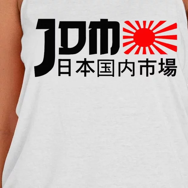 Jdm Motorsport Car Tuning Automotive Women's Knotted Racerback Tank