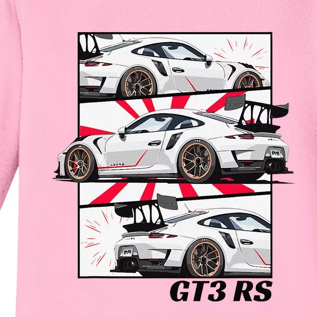 Jdm Motorsports Car Drift Gt3 Rs Car Comic Style Japan Baby Long Sleeve Bodysuit