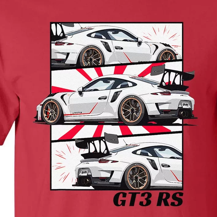 Jdm Motorsports Car Drift Gt3 Rs Car Comic Style Japan Tall T-Shirt