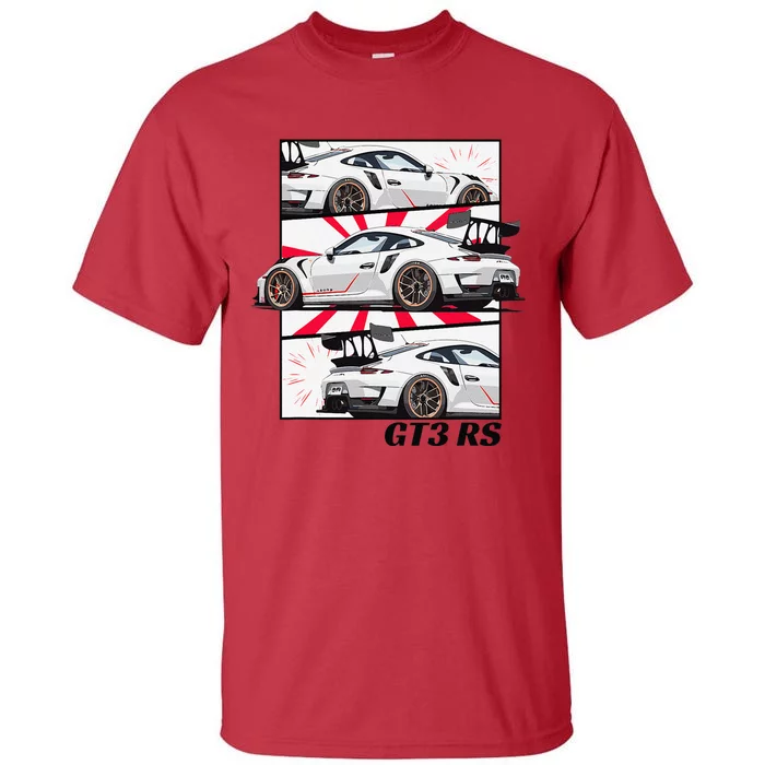 Jdm Motorsports Car Drift Gt3 Rs Car Comic Style Japan Tall T-Shirt