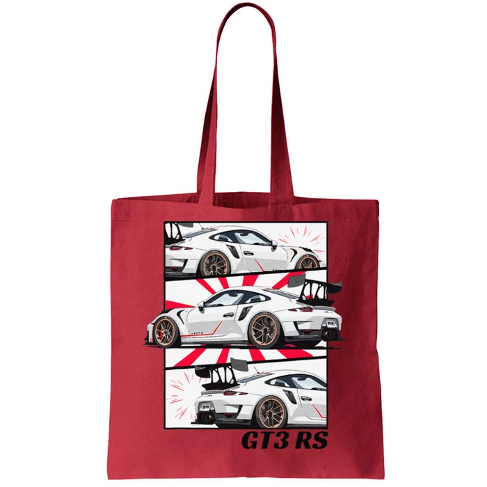 Jdm Motorsports Car Drift Gt3 Rs Car Comic Style Japan Tote Bag