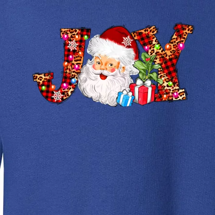 Joy Merry Christmas Santa Claus Xmas Lights Buffalo Plaid Gift Toddler Sweatshirt