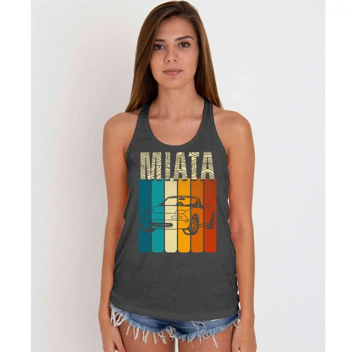 Japanese Miata Car Retro Vintage Sports Car Legend 90s Women's Knotted Racerback Tank