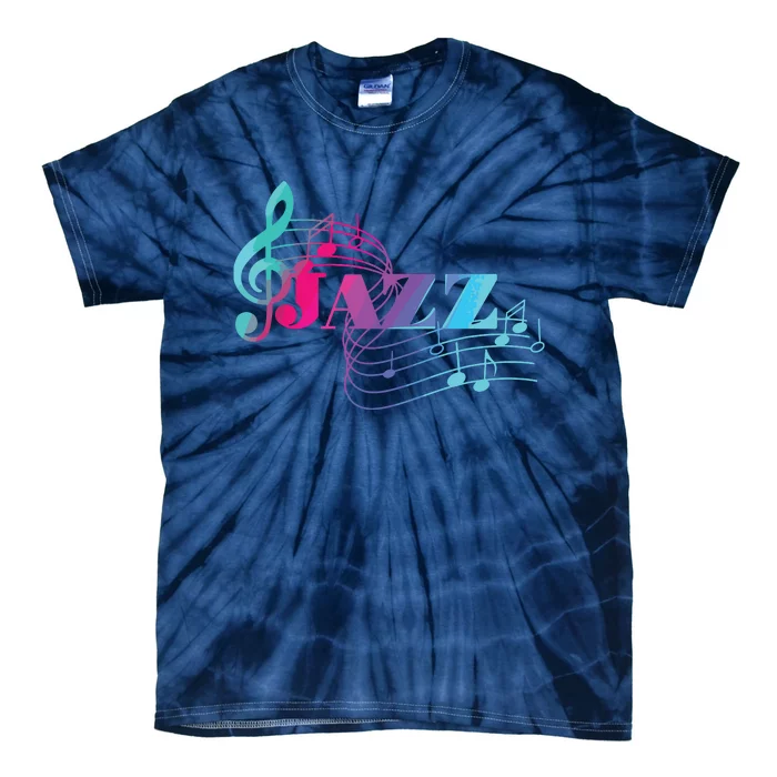 Jazz Musician Colorful Sheet Music Jazz Notes Tie-Dye T-Shirt