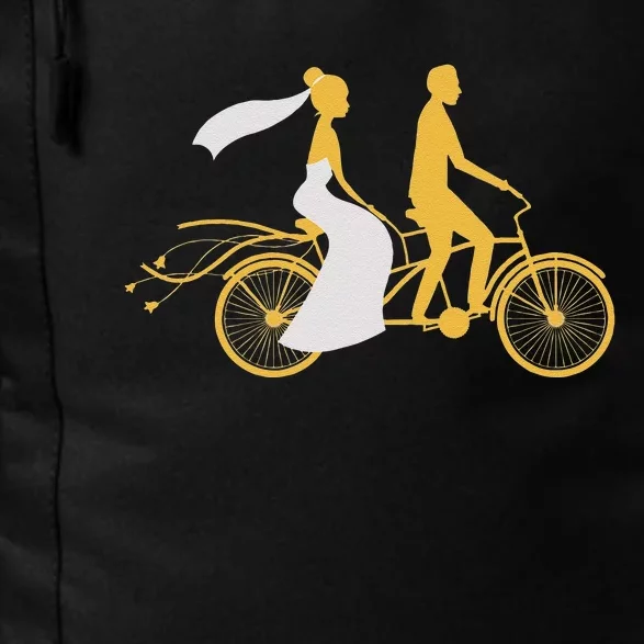 Just Married Couple Tandem Bike Wedding Anniversary Marriage Daily Commute Backpack