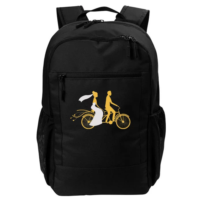 Just Married Couple Tandem Bike Wedding Anniversary Marriage Daily Commute Backpack