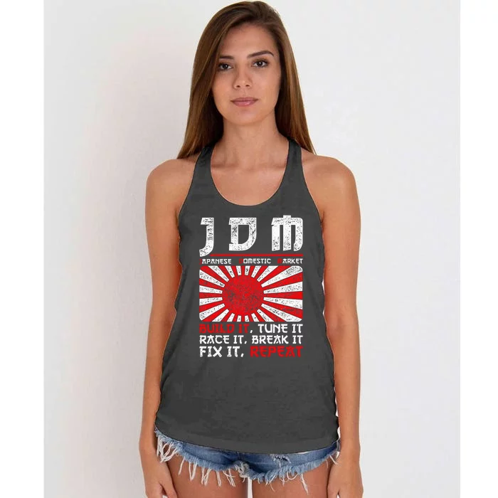 Jdm Motorsport Car Tuning Automotive Women's Knotted Racerback Tank