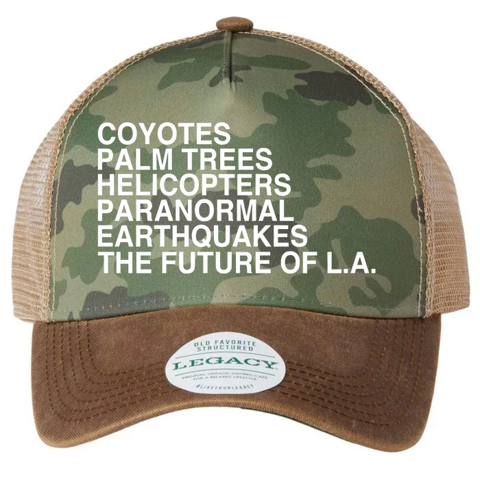 John Mulaney Coyotes Palm Trees Helicopters Paranormal Earthquakes The Future Of Legacy Tie Dye Trucker Hat