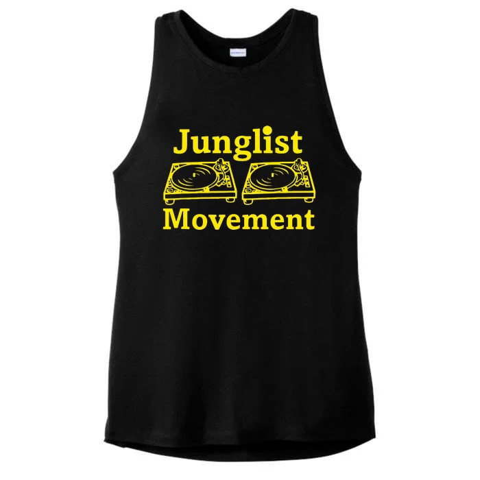 Junglist Movement Dj Turntables Ladies Tri-Blend Wicking Tank