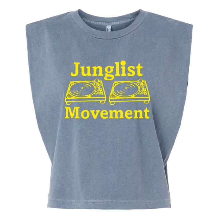 Junglist Movement Dj Turntables Garment-Dyed Women's Muscle Tee