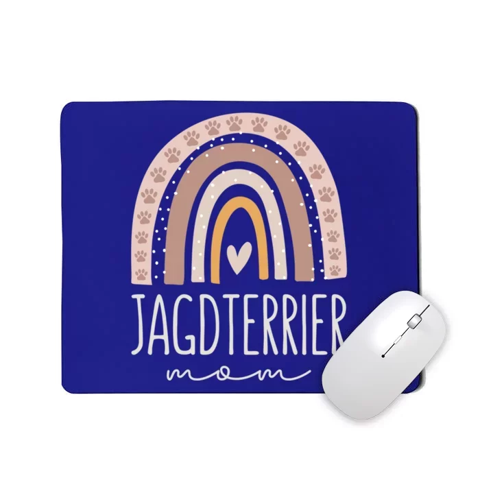 Jagdterrier Mom Funny Gift Cute Rainbow Paw Dog Mom Funny Gift Mousepad