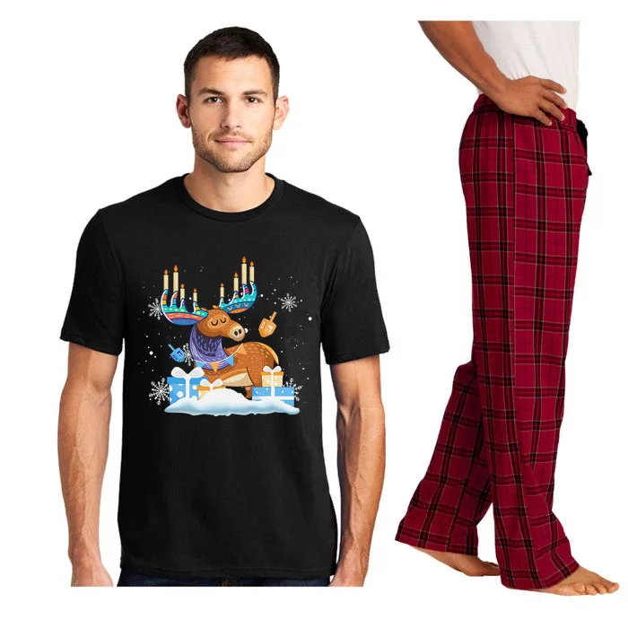 Jewish Moose Funny Hanukkah Shirt Moose Pajamas Gifts Girls Pajama Set