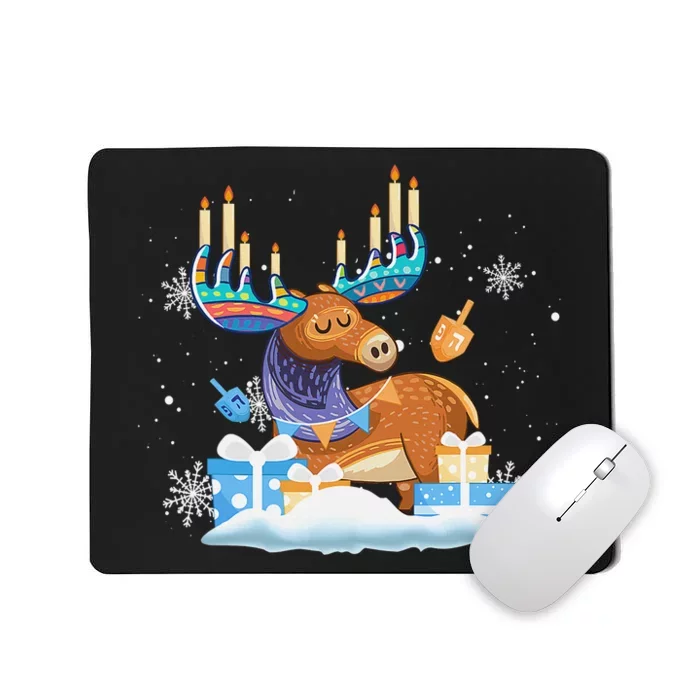 Jewish Moose Funny Hanukkah Shirt Moose Pajamas Gifts Girls Mousepad