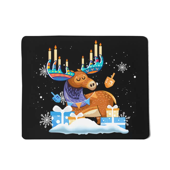 Jewish Moose Funny Hanukkah Shirt Moose Pajamas Gifts Girls Mousepad