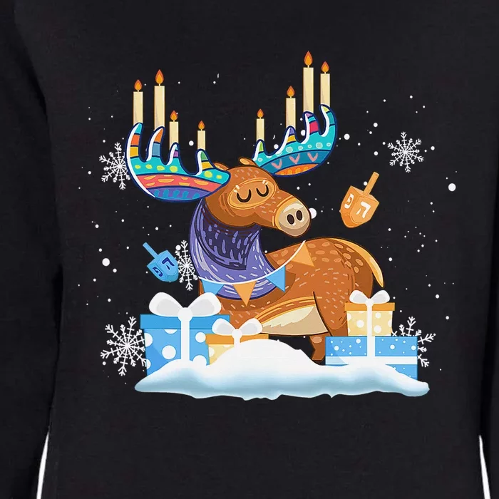 Jewish Moose Funny Hanukkah Shirt Moose Pajamas Gifts Girls Womens California Wash Sweatshirt