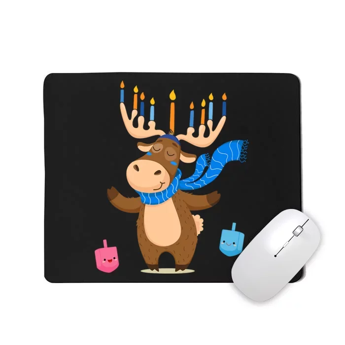 Jewish Moose Funny Hanukkah Moose Pajamas Mousepad