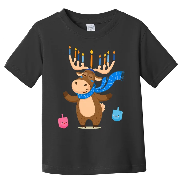 Jewish Moose Funny Hanukkah Moose Pajamas Toddler T-Shirt