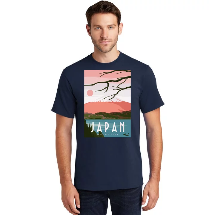 Japan Mount Fuji Retro Vintage Poster Tall T-Shirt