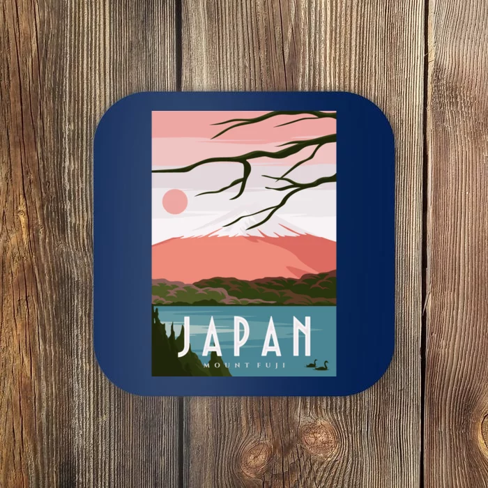 Japan Mount Fuji Retro Vintage Poster Coaster