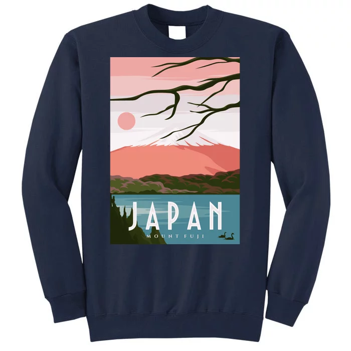 Japan Mount Fuji Retro Vintage Poster Tall Sweatshirt