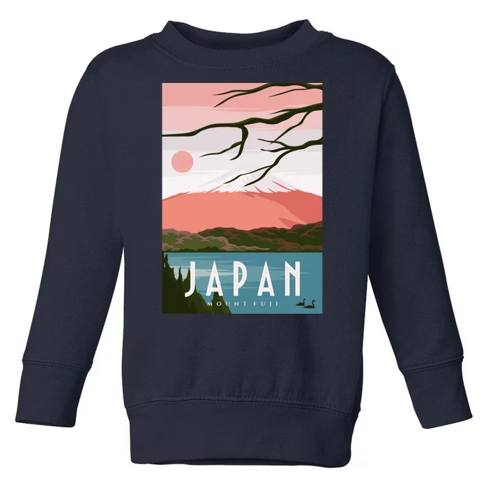 Japan Mount Fuji Retro Vintage Poster Toddler Sweatshirt