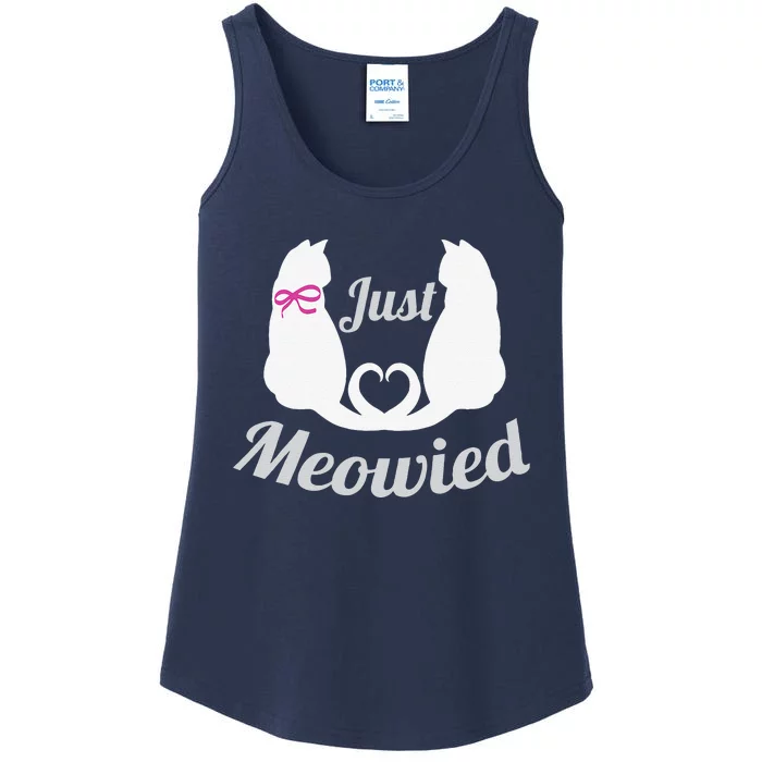 Just Meowied Funny Cute Married Couple Cat Pun Gifts Ladies Essential Tank