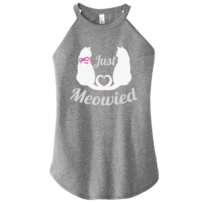 Just Meowied Funny Cute Married Couple Cat Pun Gifts Women’s Perfect Tri Rocker Tank