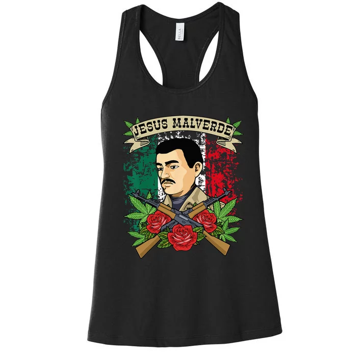 Jesus Malverde For Women & Men Gifts Jesus Malverde Women's Racerback Tank