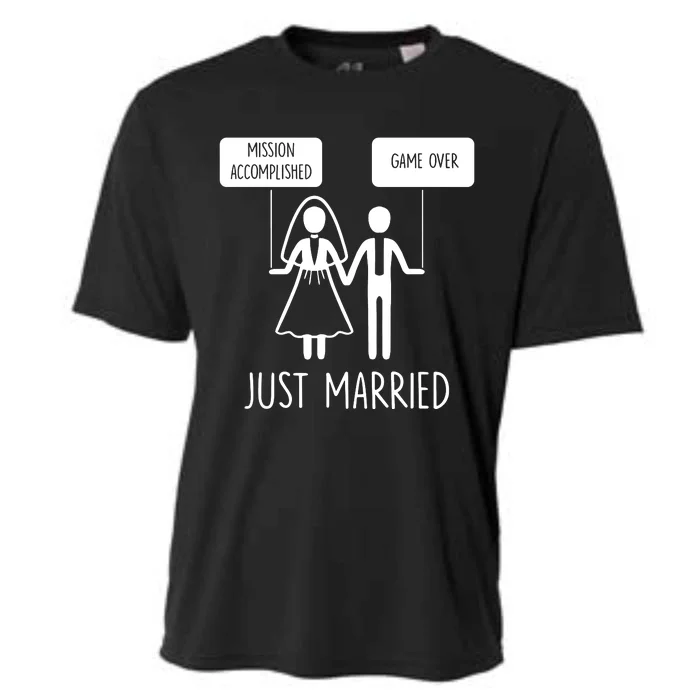 Just Married Game Over Bride Cooling Performance Crew T-Shirt