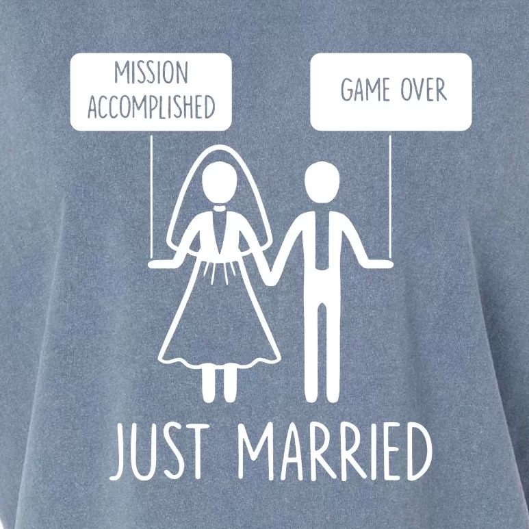 Just Married Game Over Bride Garment-Dyed Women's Muscle Tee