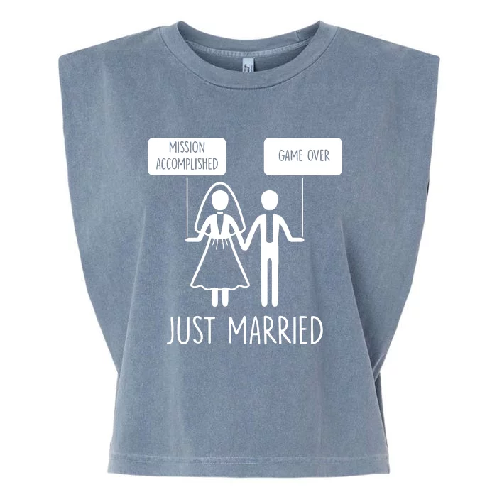 Just Married Game Over Bride Garment-Dyed Women's Muscle Tee