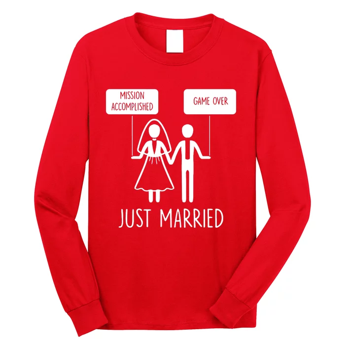 Just Married Game Over Bride Long Sleeve Shirt