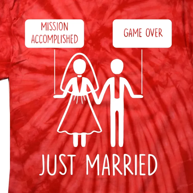 Just Married Game Over Bride Tie-Dye T-Shirt