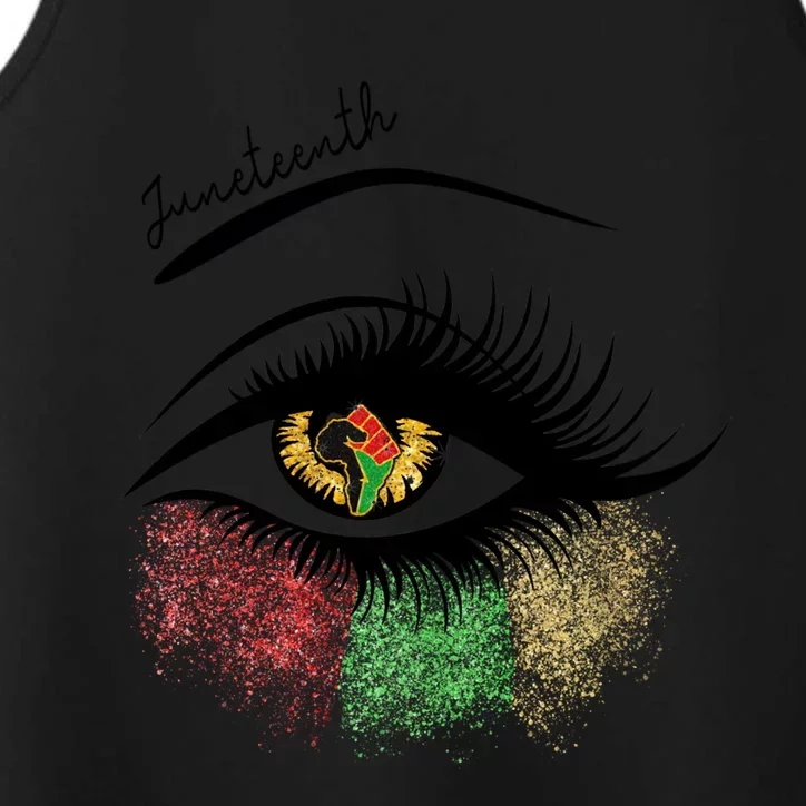 Juneteenth Meaningful Gift For Women Juneteenth Eye African American Cool Gift Performance Tank