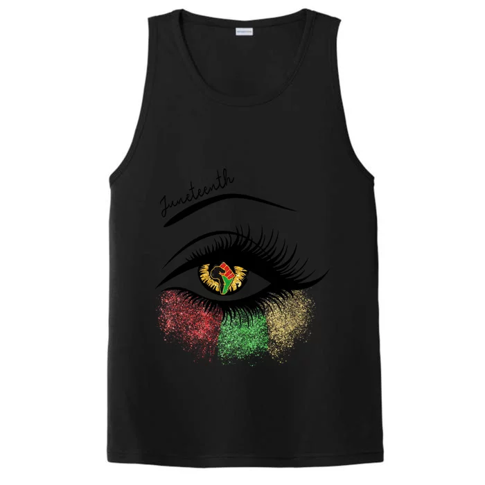 Juneteenth Meaningful Gift For Women Juneteenth Eye African American Cool Gift Performance Tank